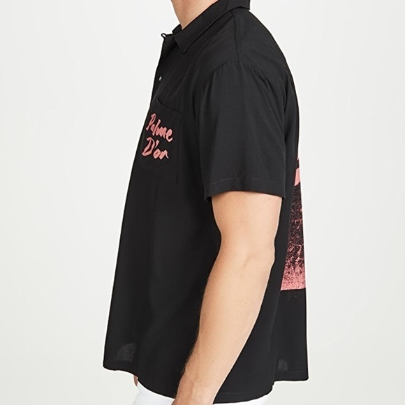 NWT Double Rainbouu Palm Tree Print Hawaiian Shirt BLACK - Picture 5 of 12